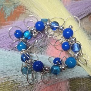 Elegant Blue and Silver Beaded Bracelet